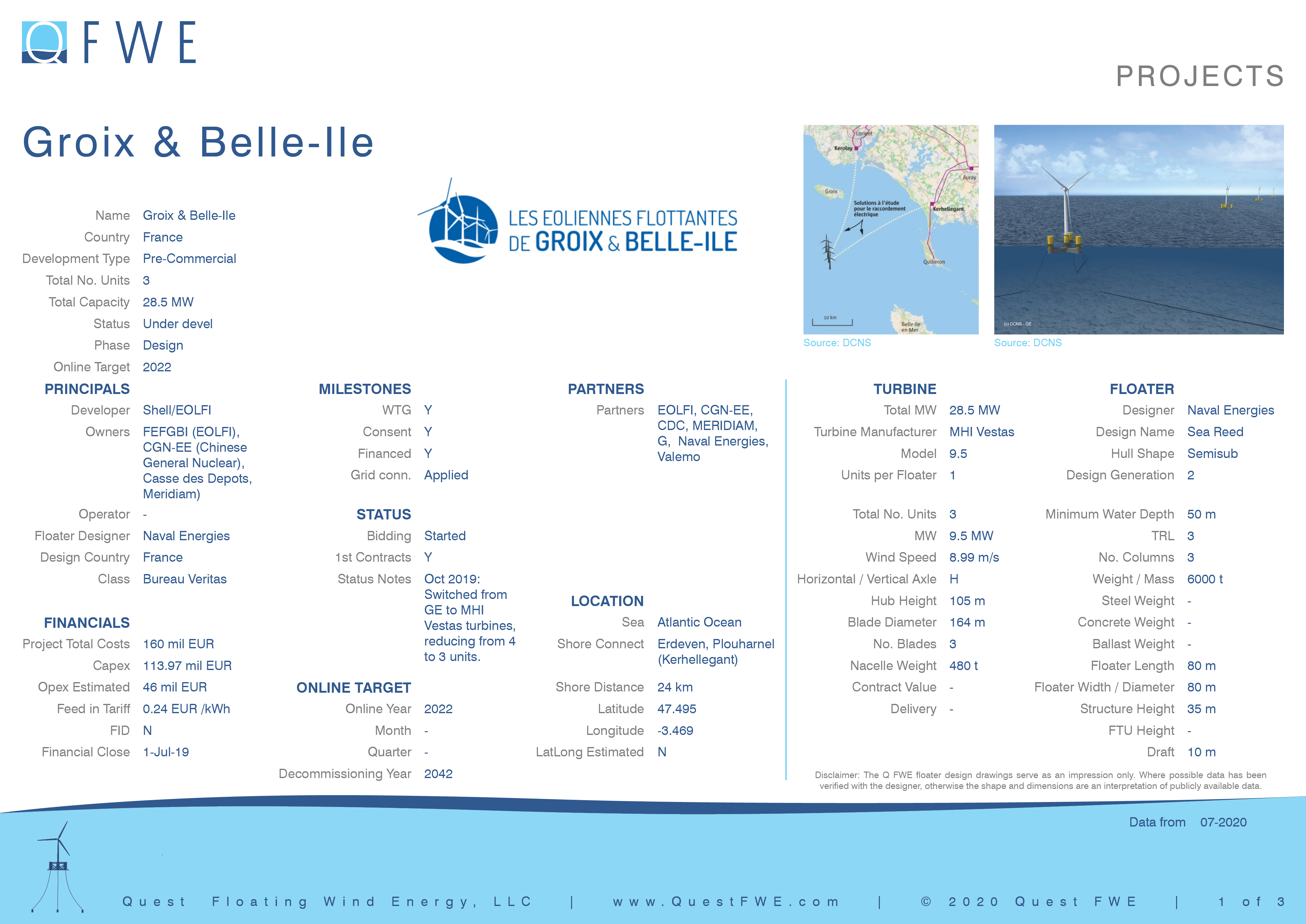 Groix Belle Ile Naval Energies Quest Floating Wind Energy